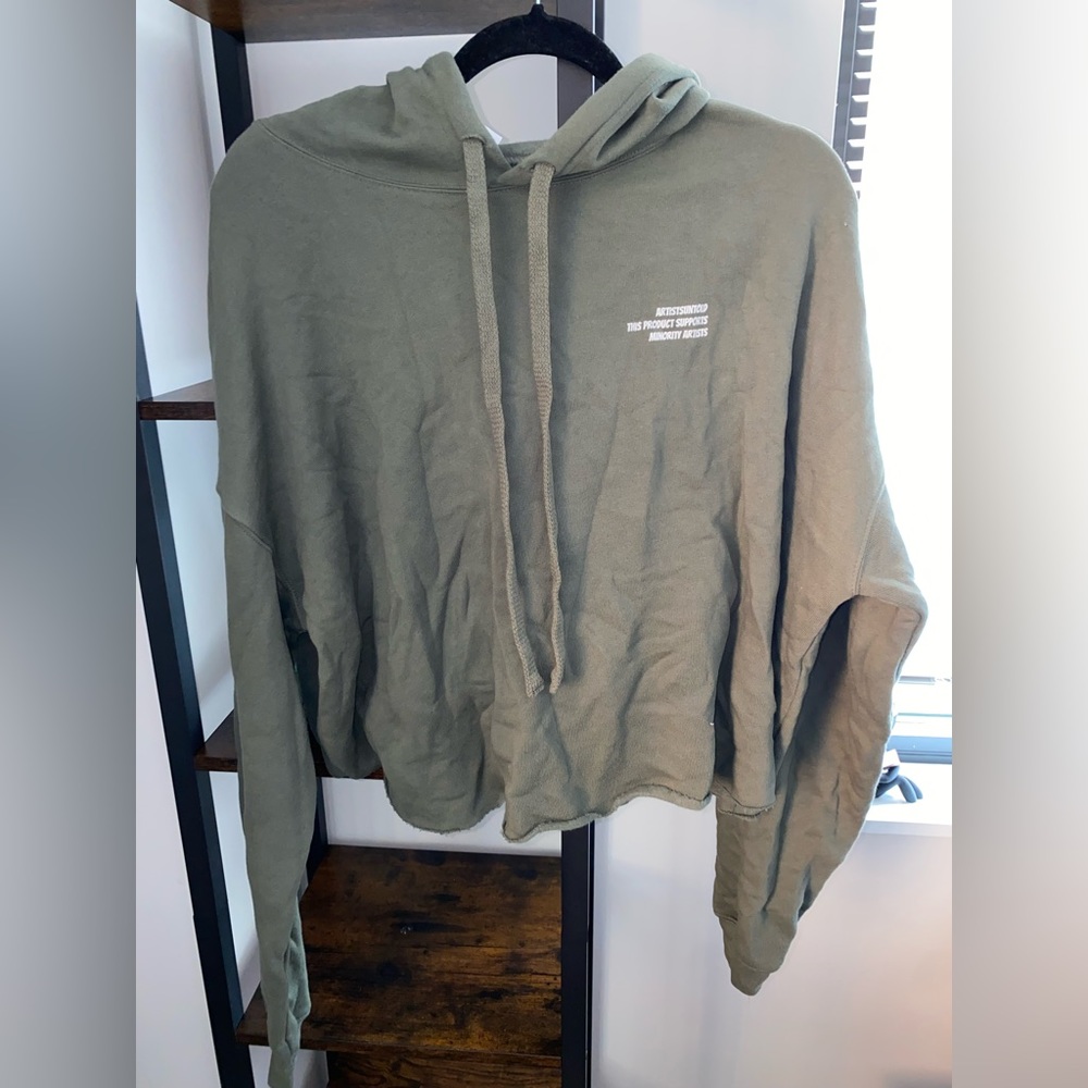 Artists Untold cropped green hoodie
